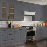 RTA Solid Wood Cabinet Shaker Glass Door Wall Cabinets Pebble Gray for Kitchen Bathroom and Laundry Storage (Glass Insert Sold Separately)